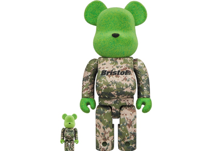 Bearbrick X Readymade X FCreal Bristol 100% & 400% Set Green Multicolor