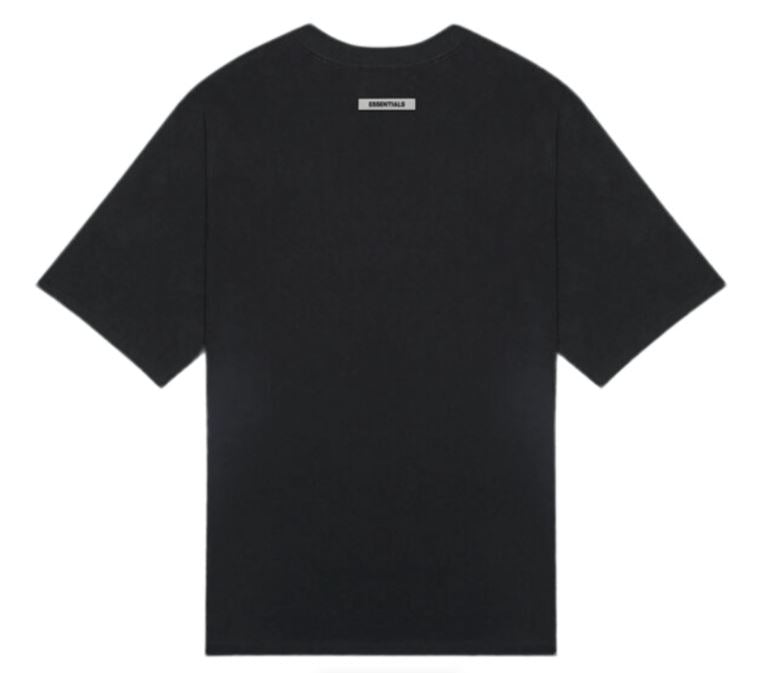 Fear Of God Essentials Boxy T -Shirt Applique Logo  Dark  Slate /Stretch  Limo Black