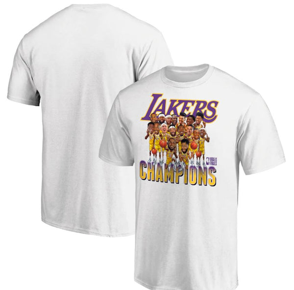 Los Angeles Lakers Fanatics Branded 2020 NBA Finals Champions Team Caricature T-Shirt