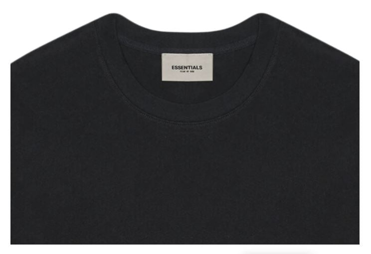 Fear Of God Essentials Boxy T -Shirt Applique Logo  Dark  Slate /Stretch  Limo Black