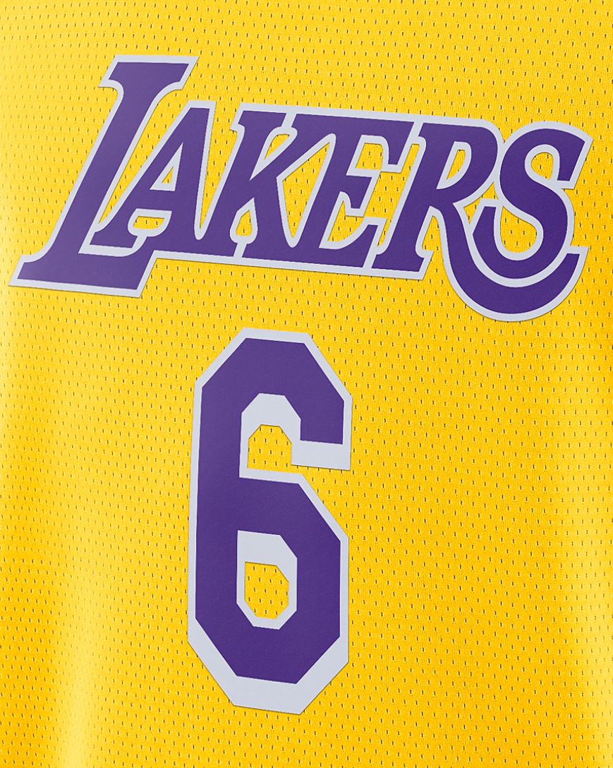 Los Angeles Lakers Diamond Icon Edition Nike Dri Fit NBA Swingman Jersey Lebron James Number 6