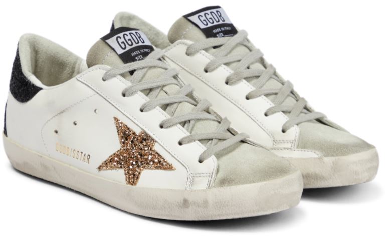 Golden Goose Super-Star White Black Glitter (W)