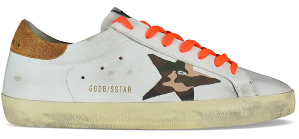 Golden Goose Super-Star Leather  Upper  White Camouflage Print Star