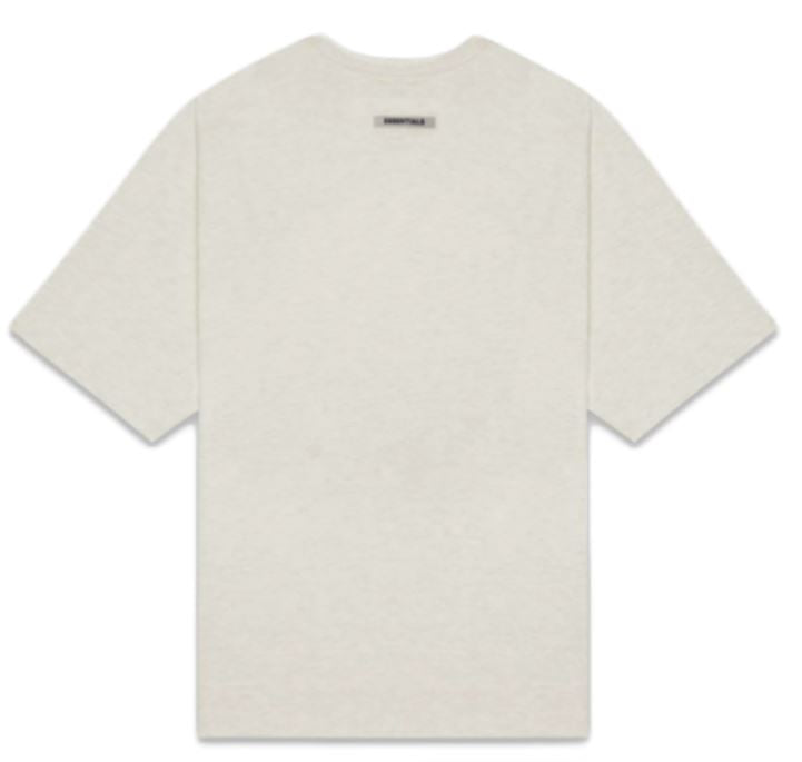 Fear Of God Essentials Boxy T-Shirt Applique Logo Heather Oatmeal Grey