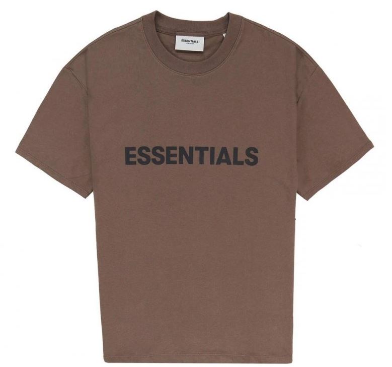 Fear Of God Essentials x Ssense Boxy T-Shirt Applique  Logo Rain Drum Brown