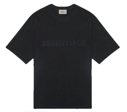 Fear Of God Essentials Boxy T -Shirt Applique Logo  Dark  Slate /Stretch  Limo Black
