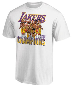 Los Angeles Lakers Fanatics Branded 2020 NBA Finals Champions Team Caricature T-Shirt