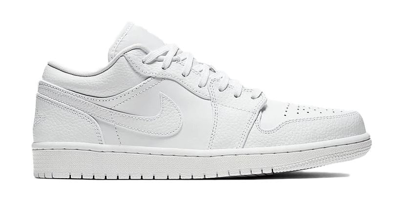 Jordan 1 Low Triple White Tumbled Leather