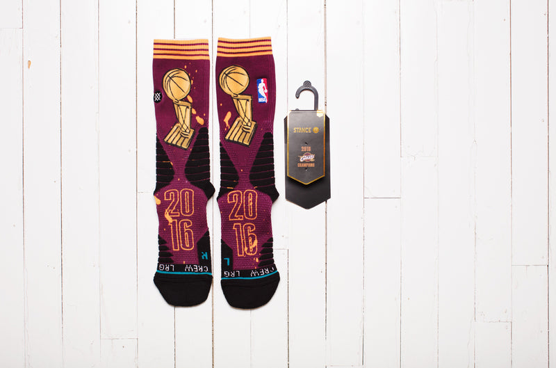 Stance 2016 cavs champions socks burgundy