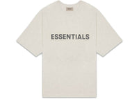 Fear Of God Essentials Boxy T-Shirt Applique Logo Heather Oatmeal Grey