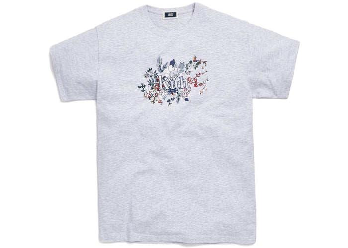 Kith Floral Serif Tee Heather Grey