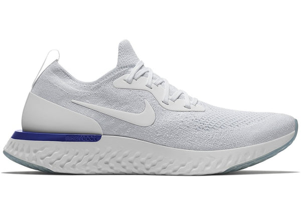 Nike epic react flyknit white racer blue