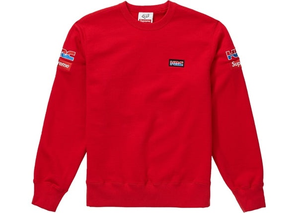 Supreme honda fox racing crewneck red