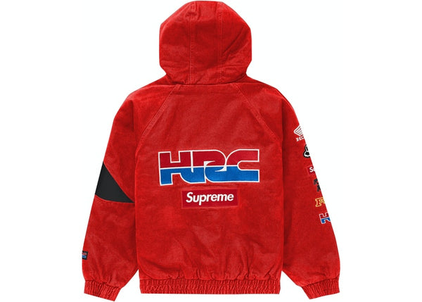 Supreme honda fox racing puffy zip up jacket red