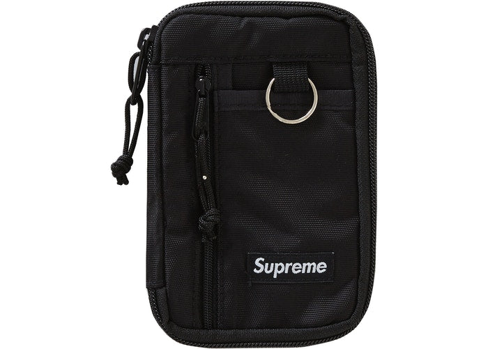 Supreme small zip pouch black